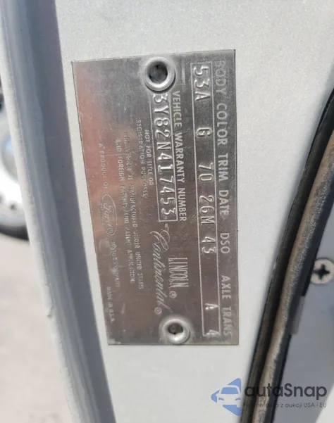 1963 Lincoln Continital from USA, damaged, VIN 3Y82N417453